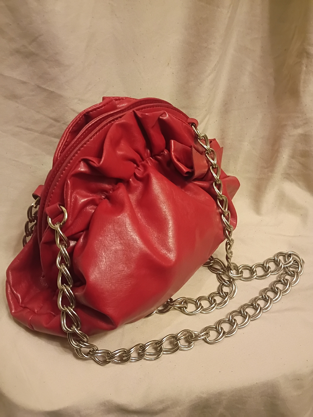 Metro7 Vintage Bag Red Chain Strap Women’s Shoulder Bag